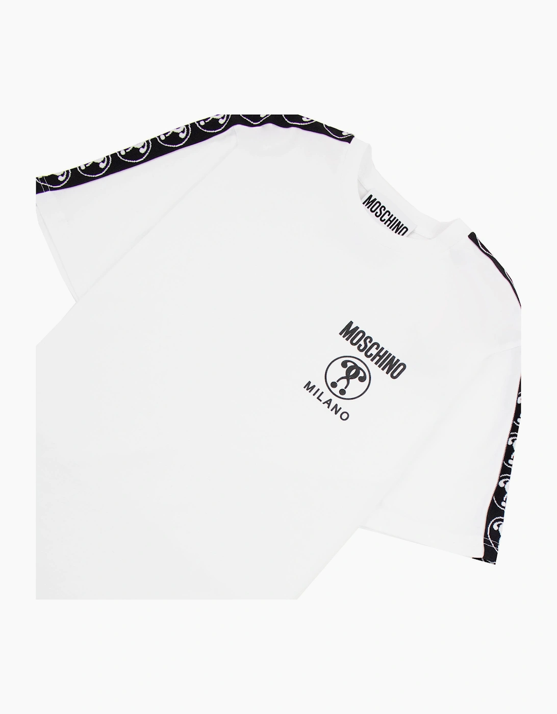 Moschino Couture Double Question Mark Organic Cotton T Shirt White 1001