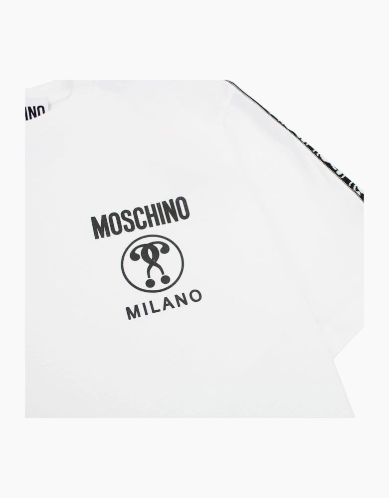 Moschino Couture Double Question Mark Organic Cotton T Shirt White 1001