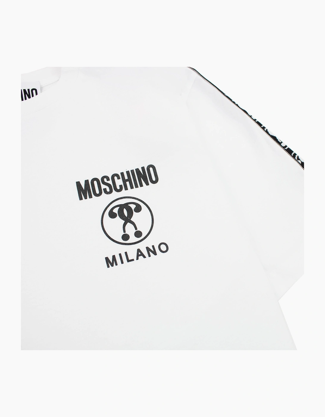 Moschino Couture Double Question Mark Organic Cotton T Shirt White 1001