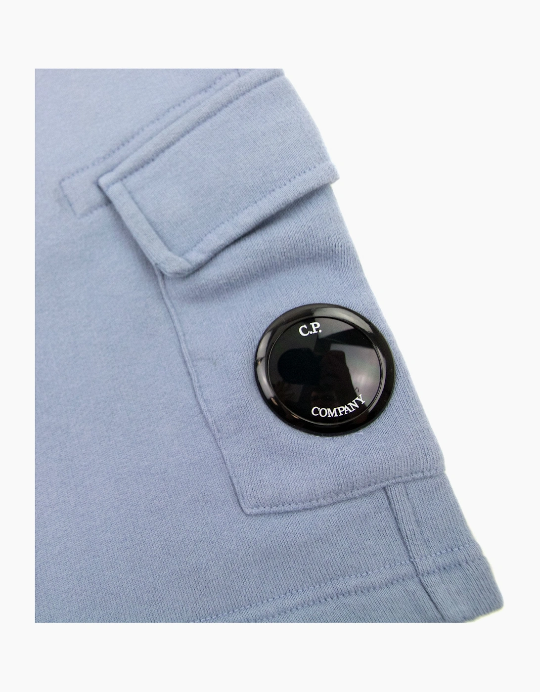 Cp Company Undersixteen Grey Lens Logo Bermuda Shorts Blue