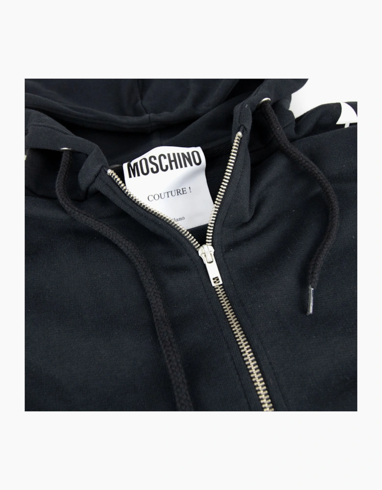 Moschino Couture Measurement Logo Zip Up Sweatshirt Black