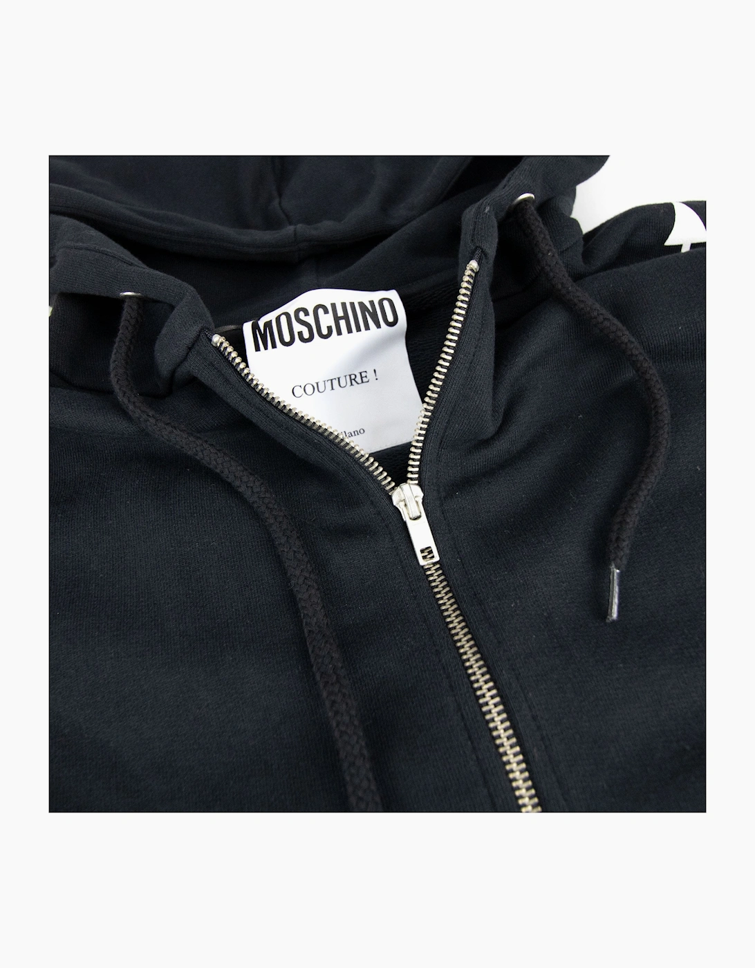 Moschino Couture Measurement Logo Zip Up Sweatshirt Black
