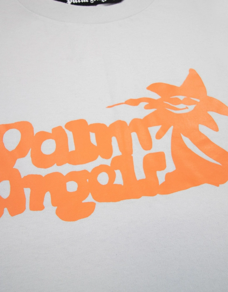 Palm Angels Enzo Classic T Shirt Light Grey Orange