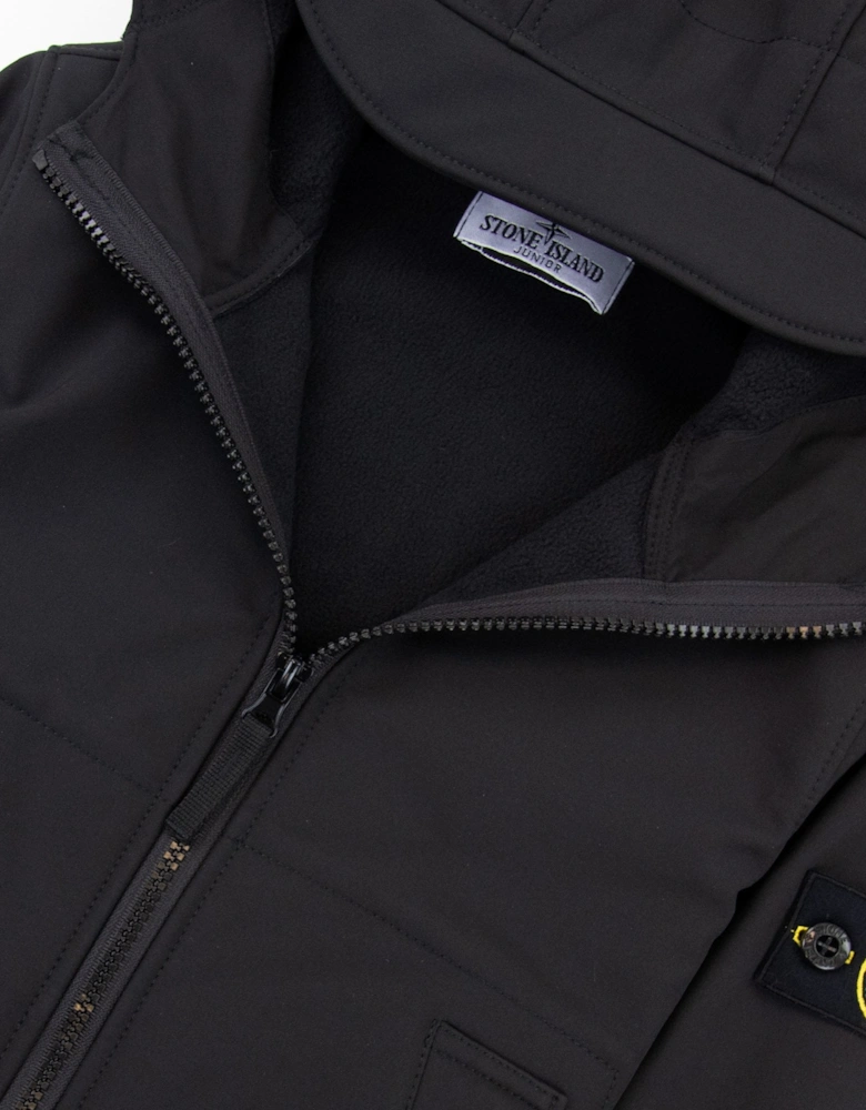 Stone Island Junior Q0122 R_e.dye  Technology Soft Shell Jacket Black V0029