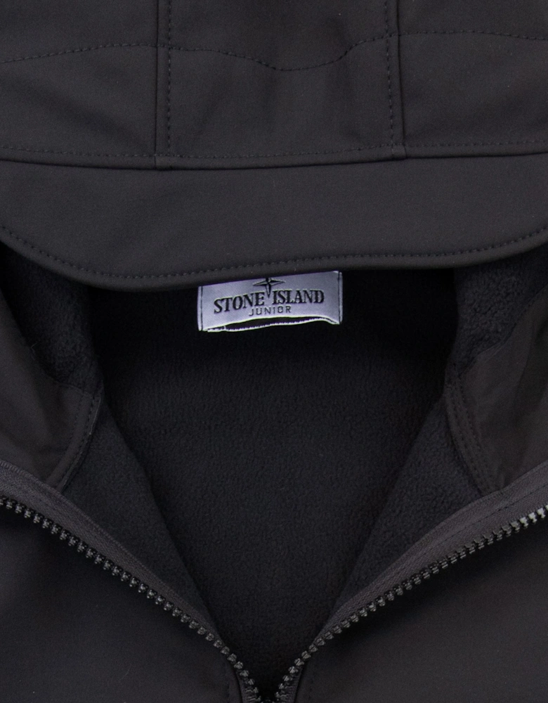 Stone Island Junior Q0122 R_e.dye  Technology Soft Shell Jacket Black V0029