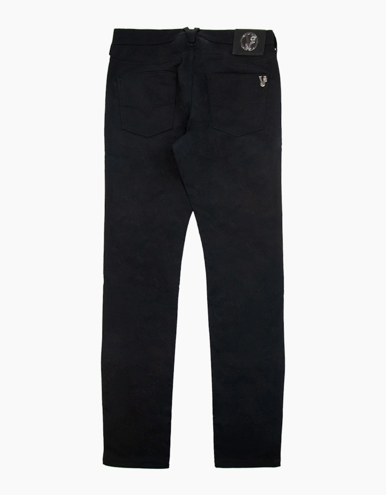 Versace Jeans Metal Pocket Logo Stretch Jeans Black