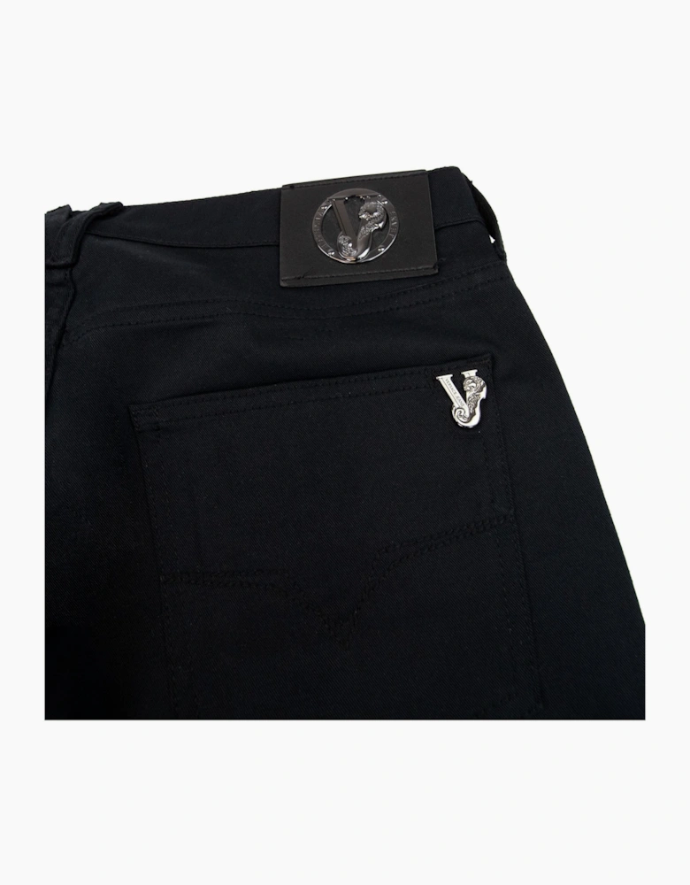 Versace Jeans Metal Pocket Logo Stretch Jeans Black