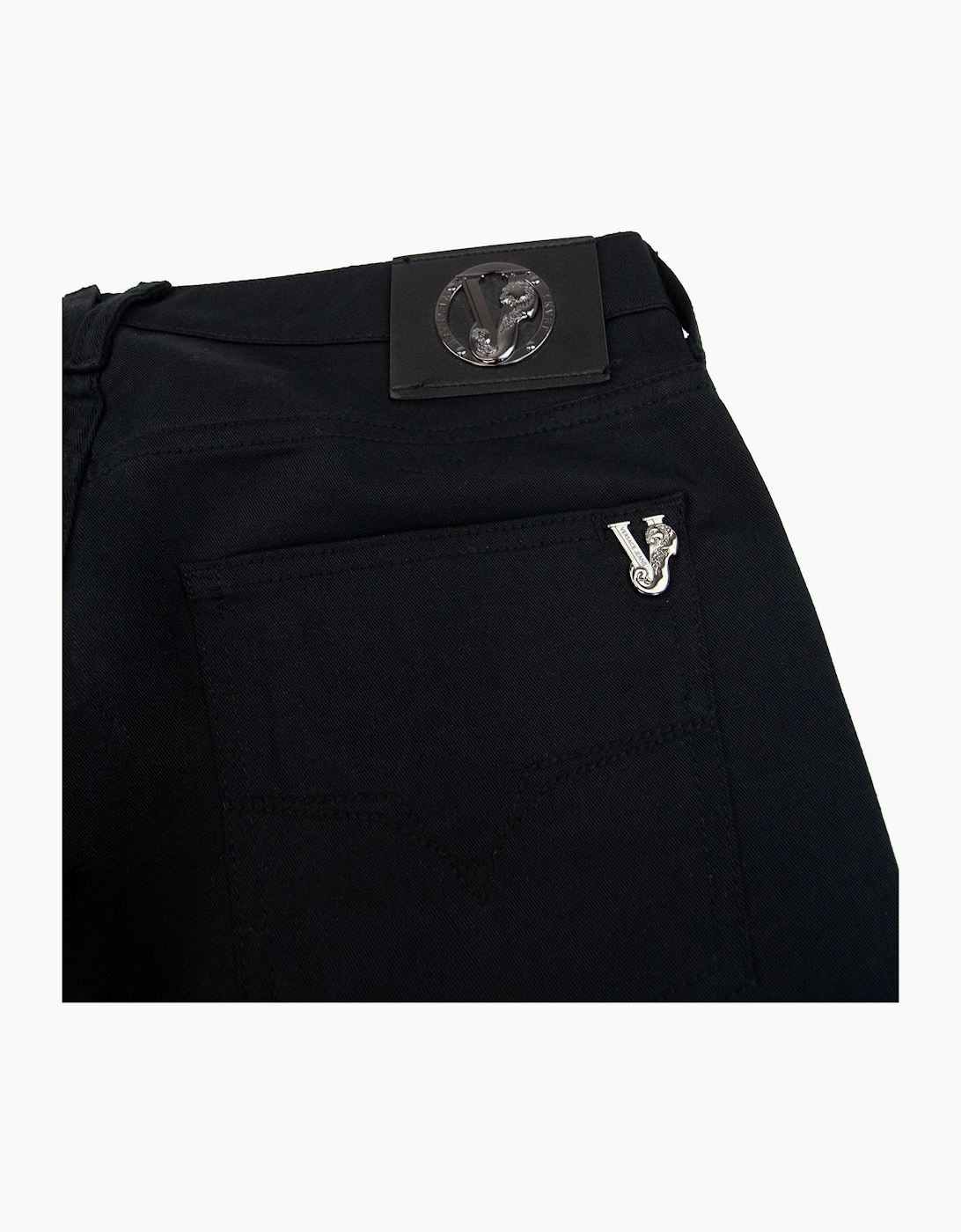 Versace Jeans Metal Pocket Logo Stretch Jeans Black