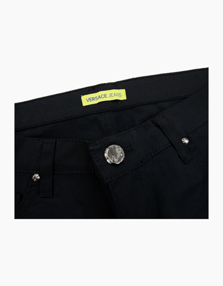Versace Jeans Metal Pocket Logo Stretch Jeans Black