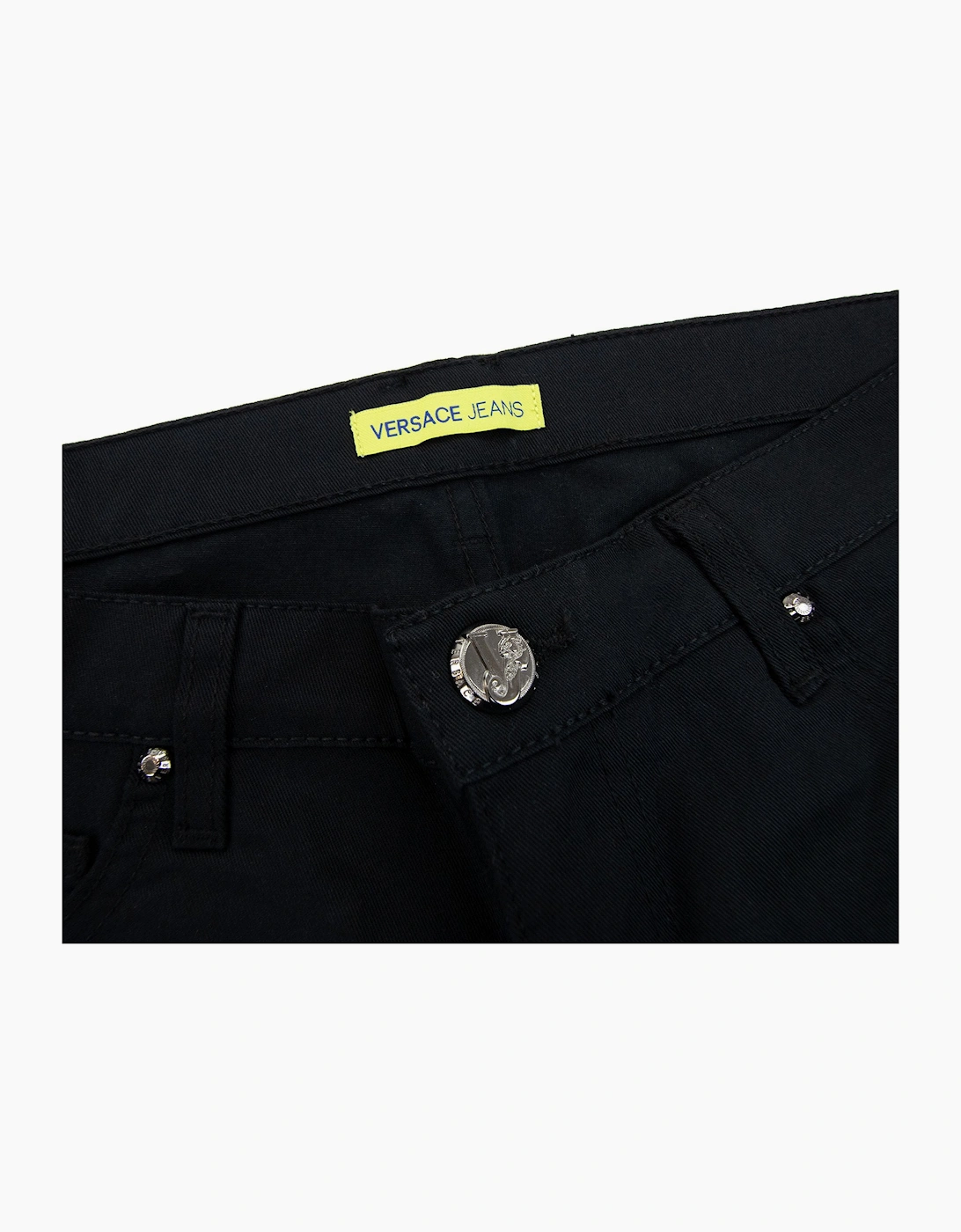 Versace Jeans Metal Pocket Logo Stretch Jeans Black