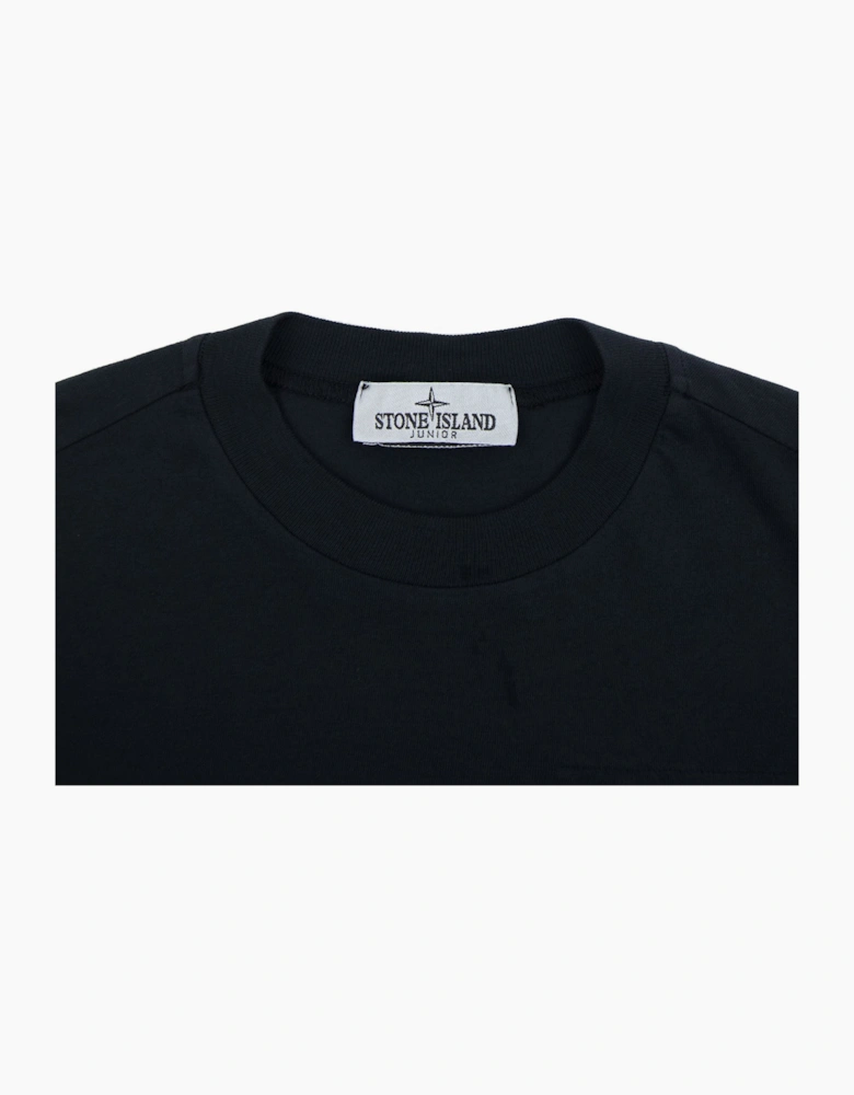 Stone Island Junior 20347 Pocket Logo Long Sleeve T Shirt Navy V0020