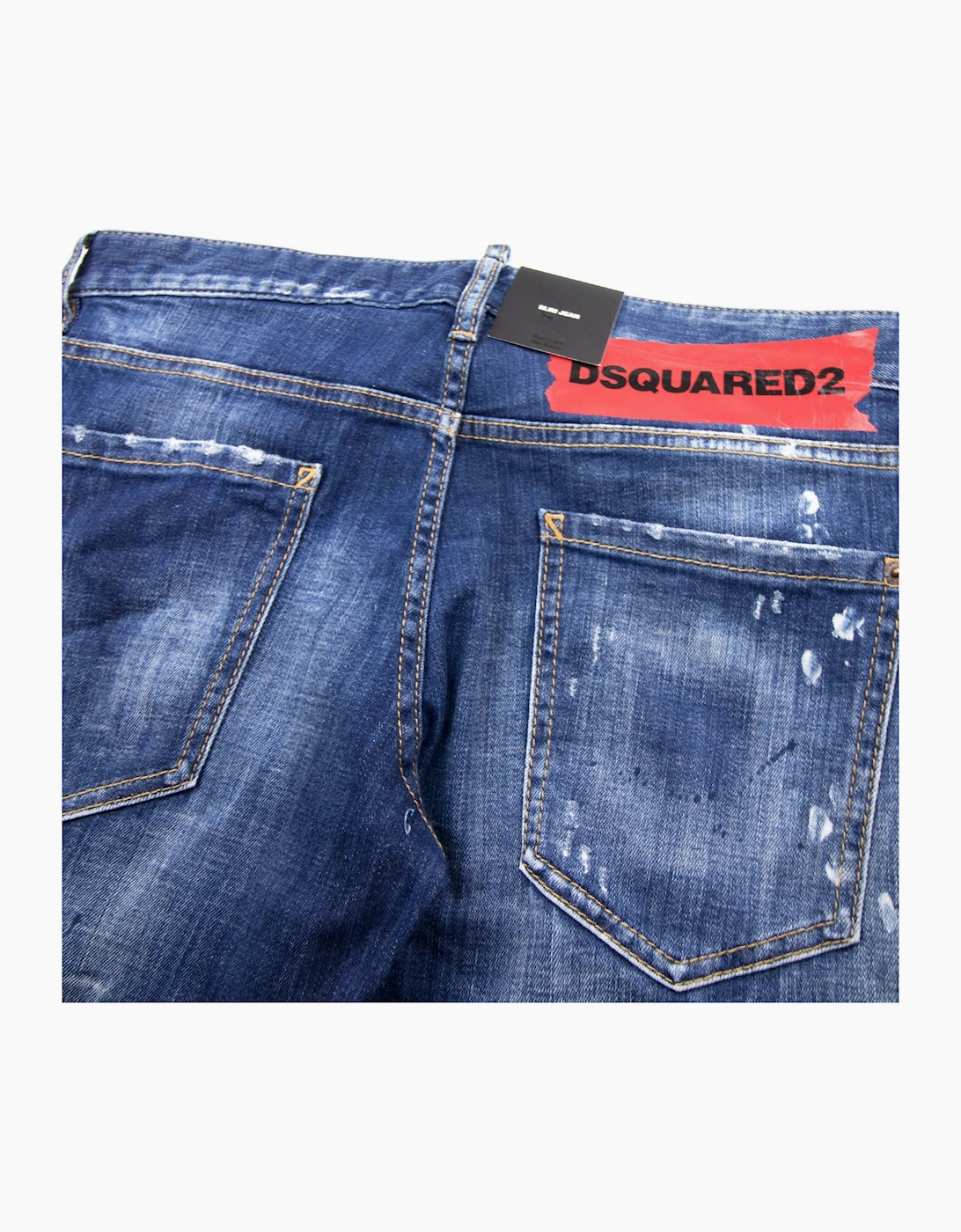 Dsquared2 Rope Clip Slim Jean Distressed Denim