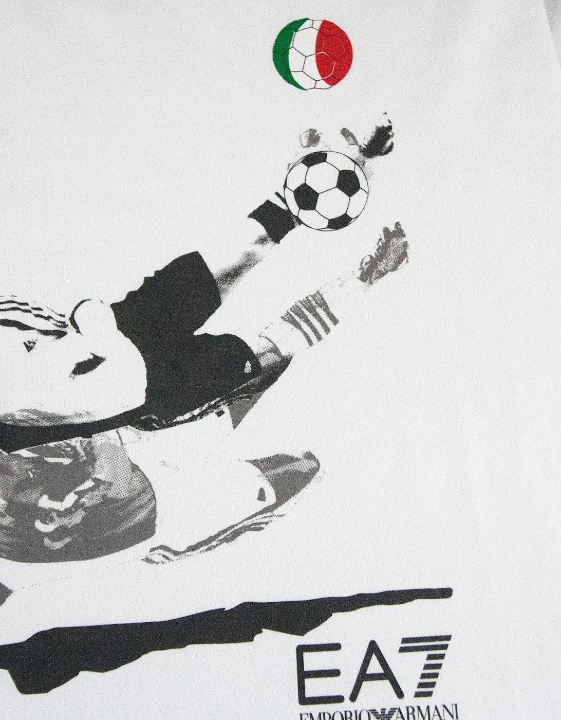 Ea7 Soccer Logo T Shirt White