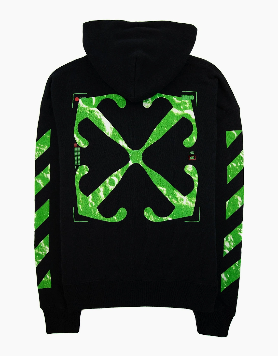 Off White Moon Cam Arrow Skate Hoodie Black/green