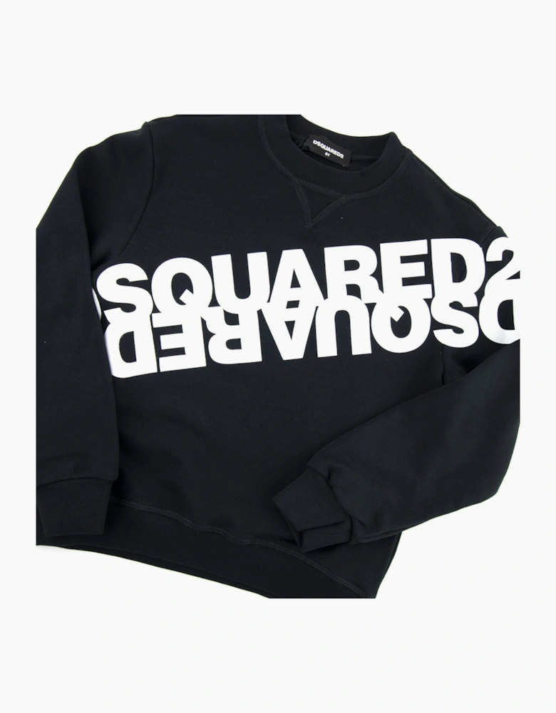 Dsquared2 Kids Mirrored Logo Crewneck Sweatshirt Black