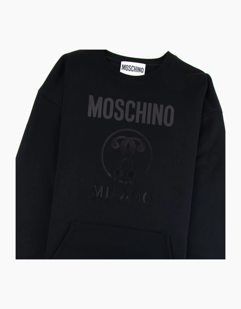 Moschino Couture Kangaroo Pocket Logo Sweater Black
