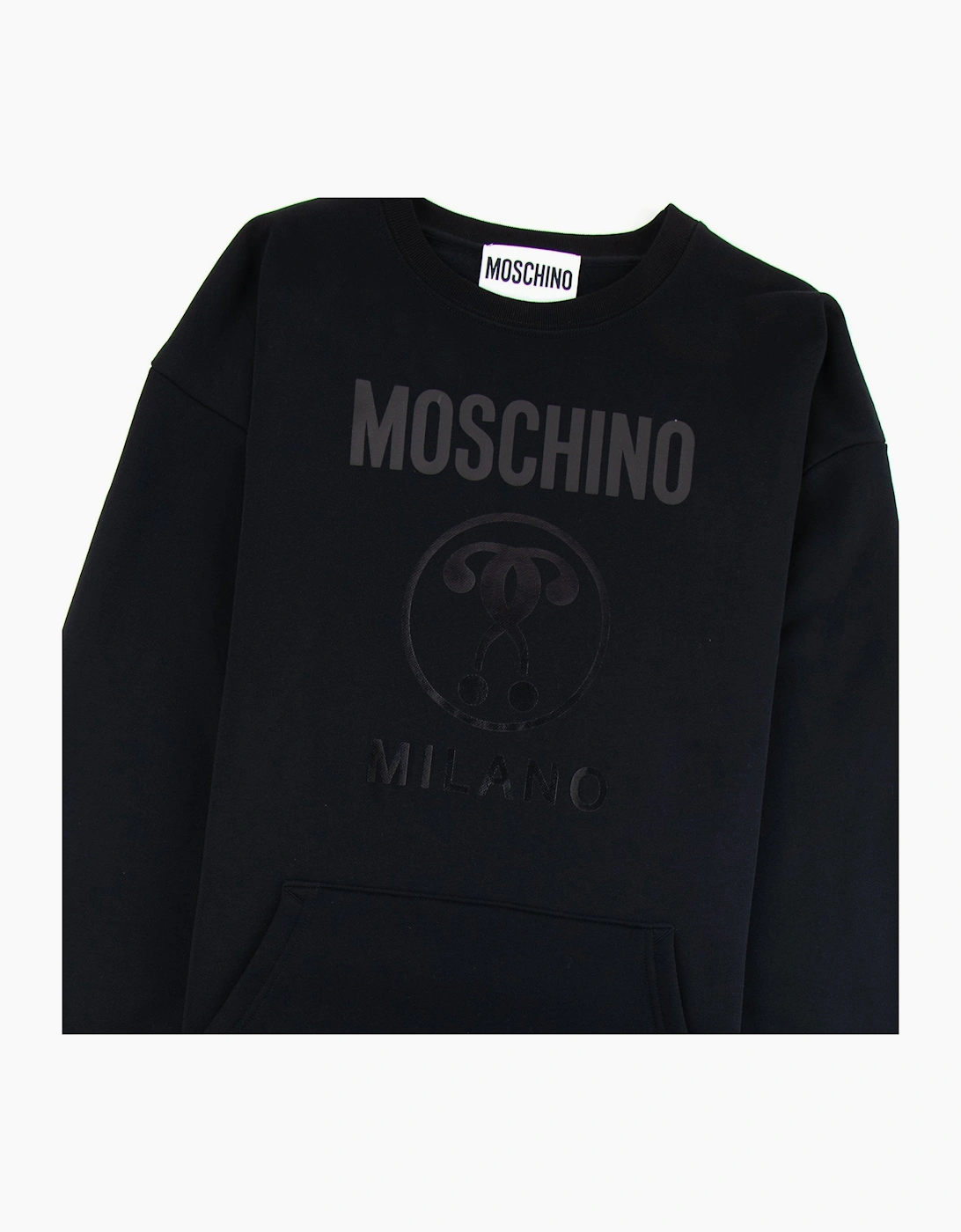 Moschino Couture Kangaroo Pocket Logo Sweater Black