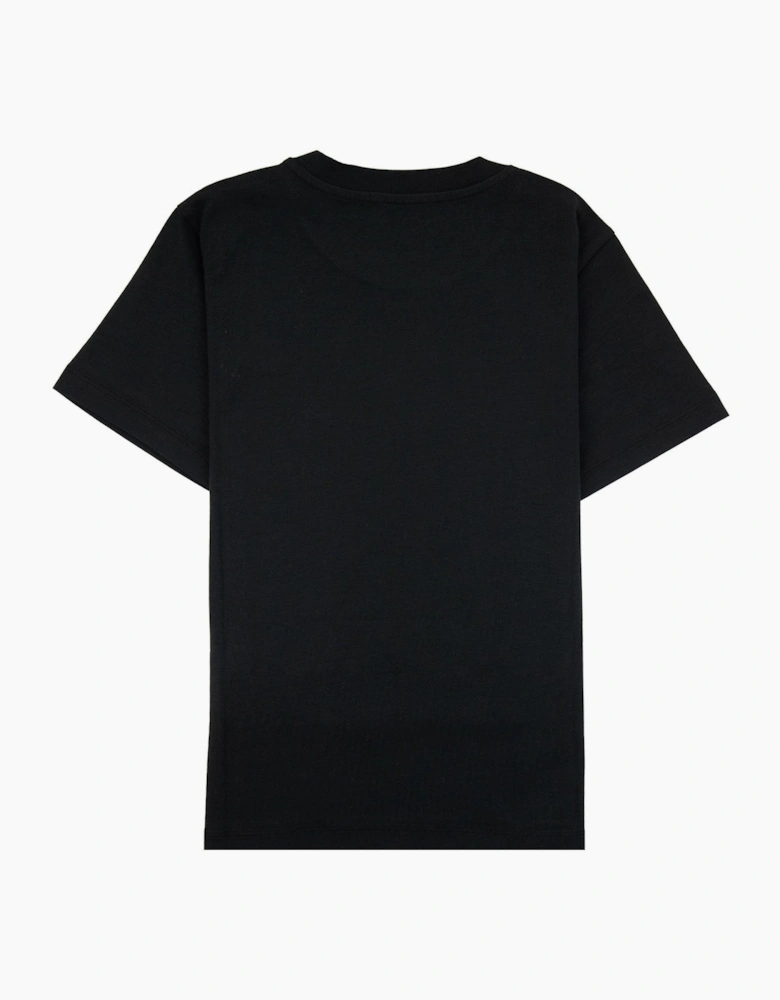 Moncler Junior Logo Cotton T-shirt Black 999