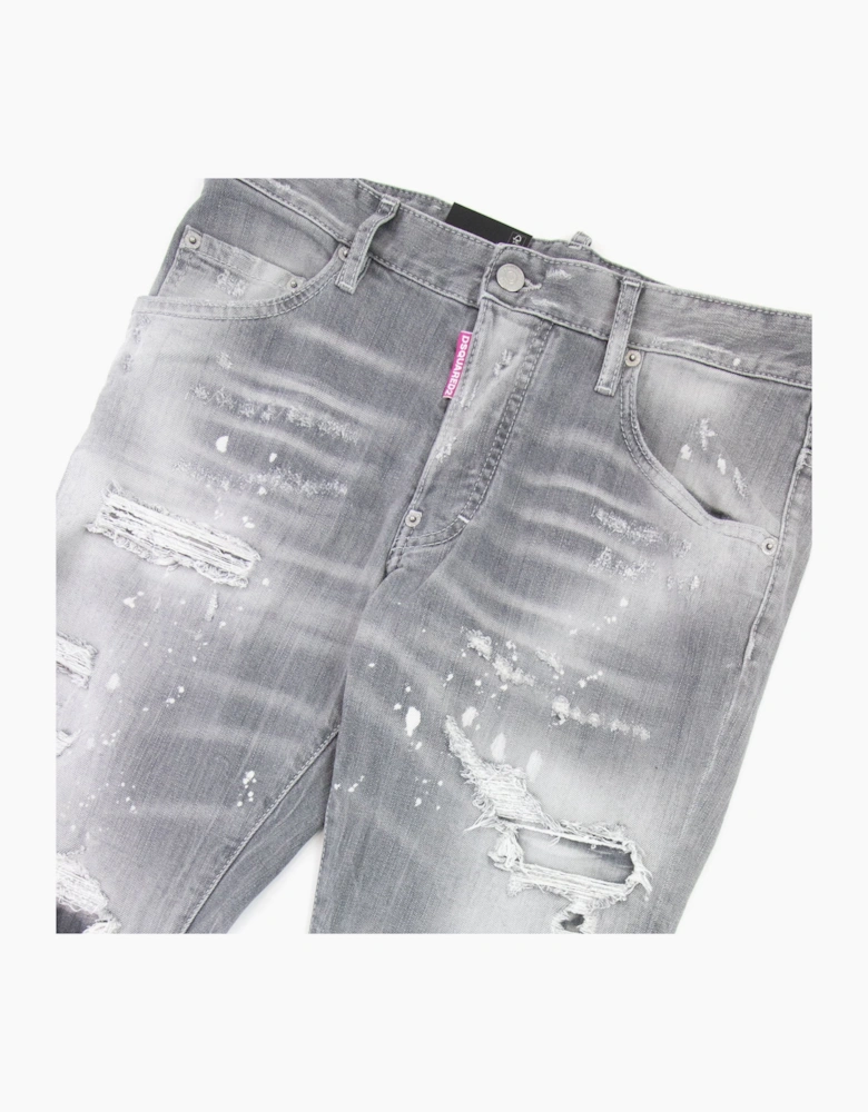 Dsquared2 Skater Denim Wash Ripped Jeans Light Grey 852