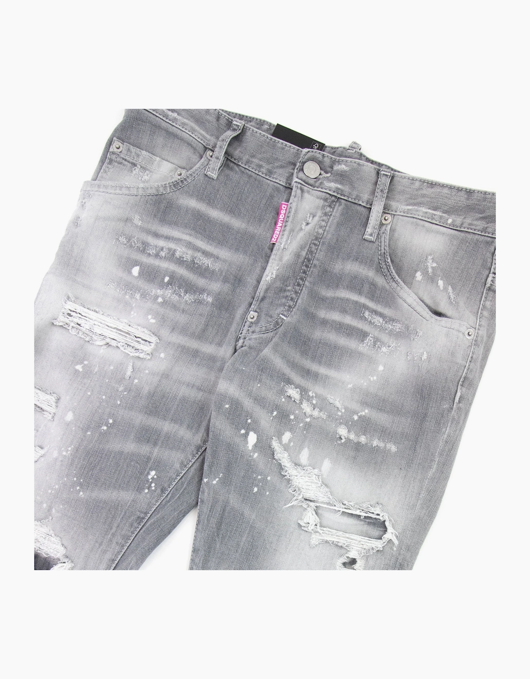 Dsquared2 Skater Denim Wash Ripped Jeans Light Grey 852