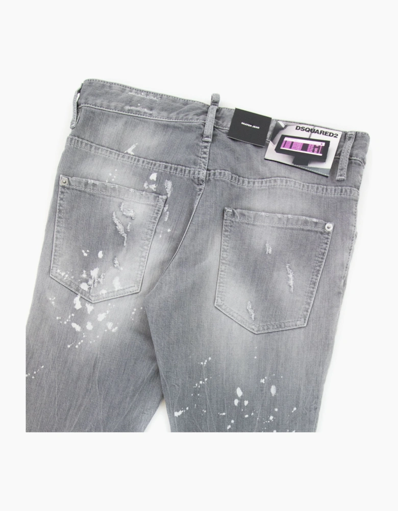 Dsquared2 Skater Denim Wash Ripped Jeans Light Grey 852