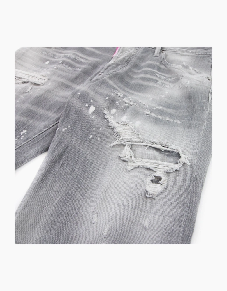 Dsquared2 Skater Denim Wash Ripped Jeans Light Grey 852