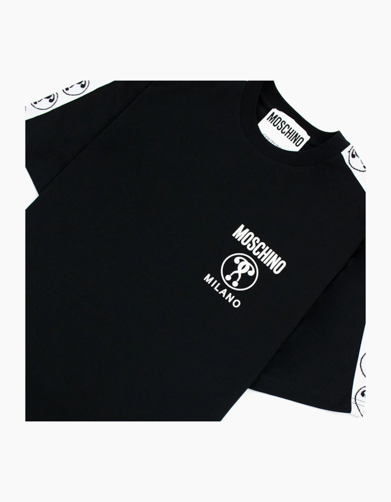 Moschino Couture Double Question Mark Organic Cotton T Shirt Black 1555