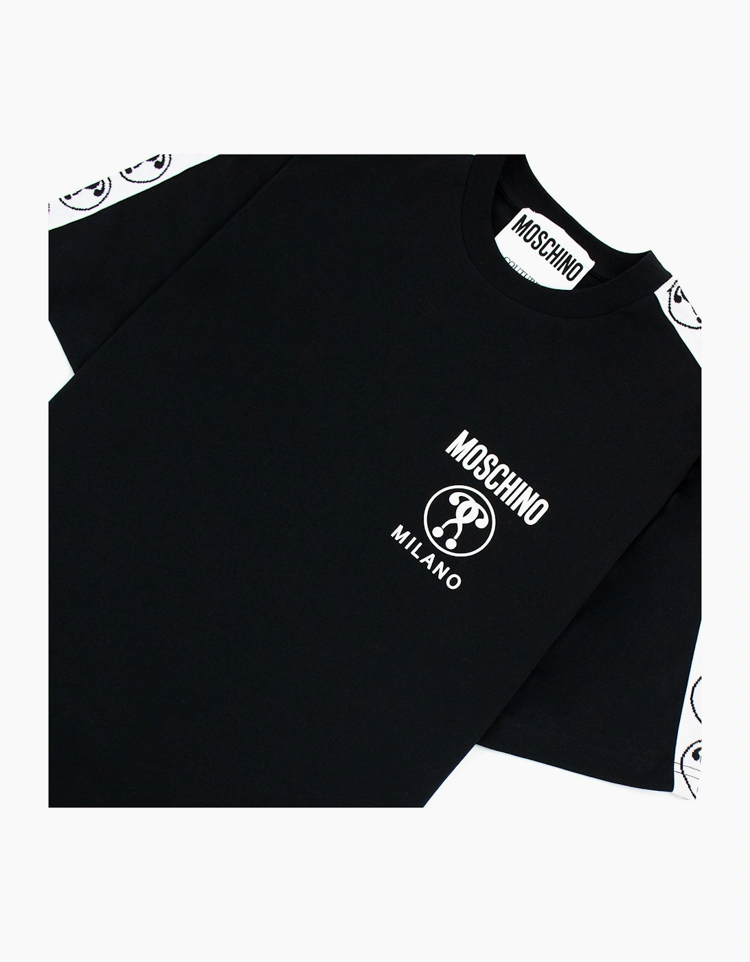 Moschino Couture Double Question Mark Organic Cotton T Shirt Black 1555