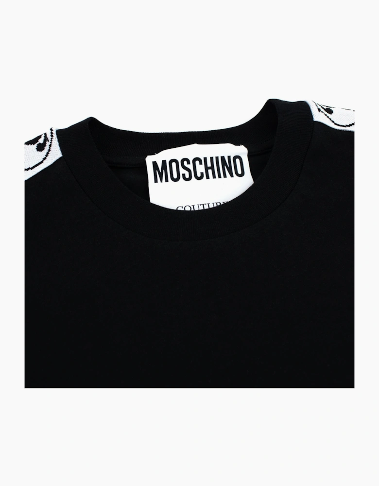 Moschino Couture Double Question Mark Organic Cotton T Shirt Black 1555