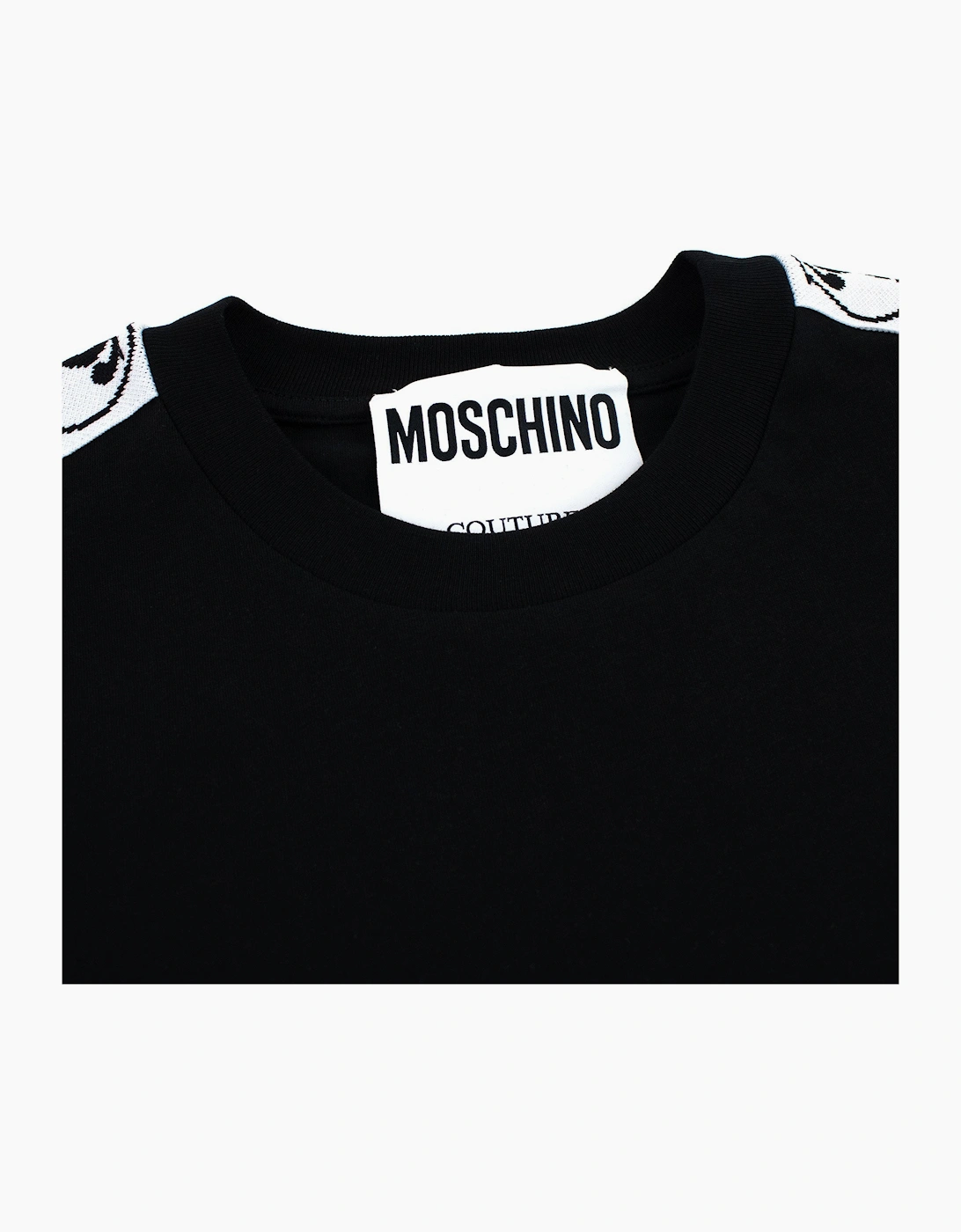Moschino Couture Double Question Mark Organic Cotton T Shirt Black 1555