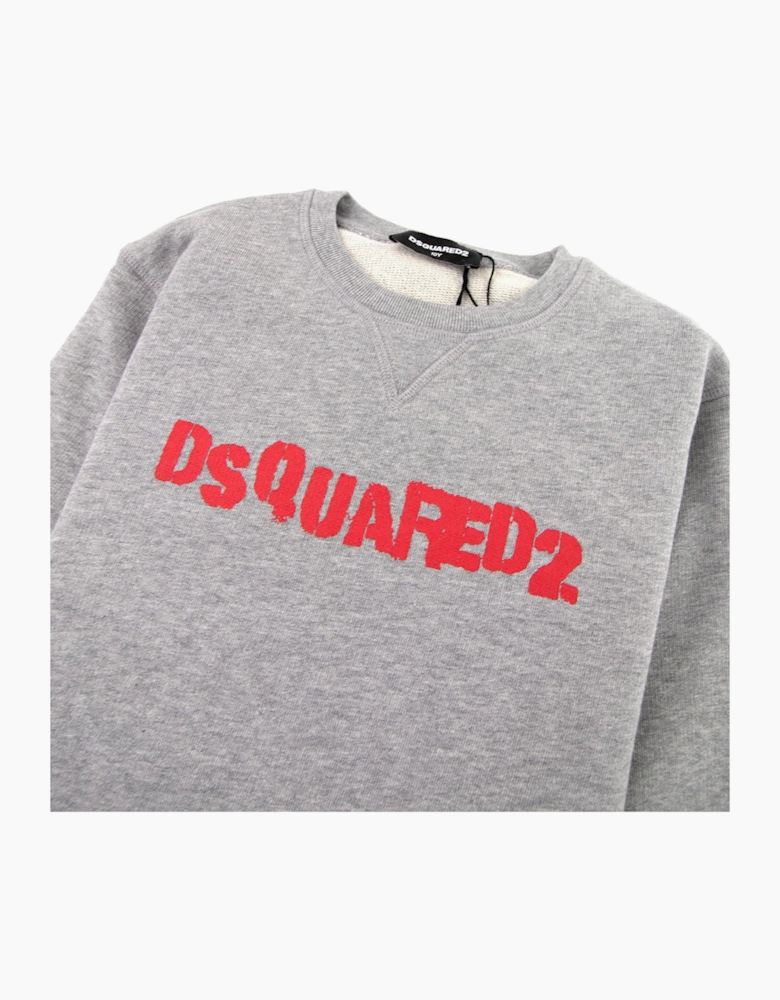 Dsqaured2 Kids Stamped Logo Crewneck Sweatshirt Grey