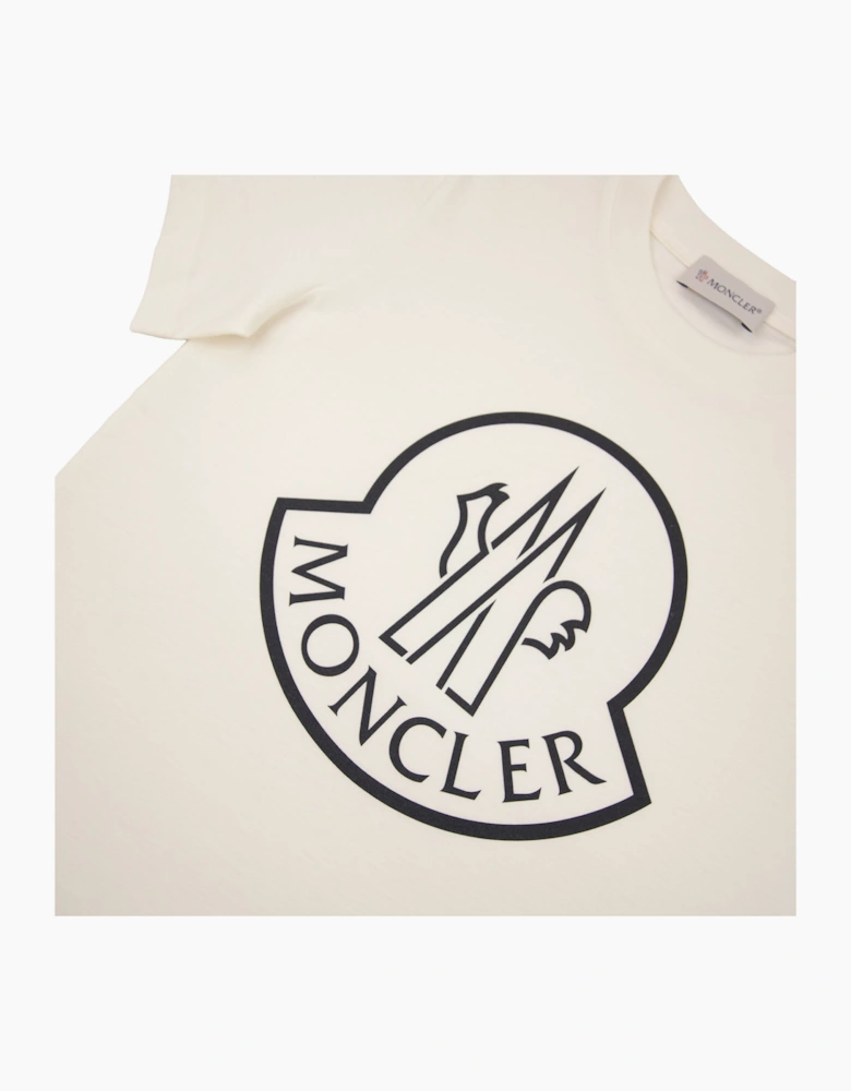 Moncler Junior Logo Jersey T-shirt White 034