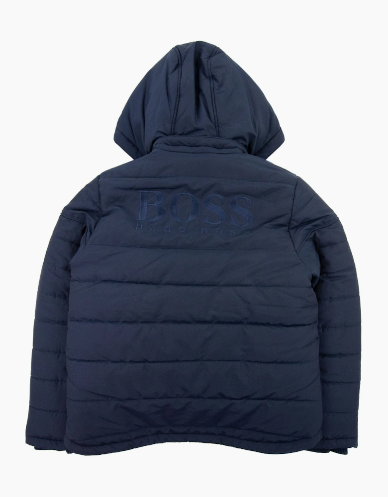 Hugo Boss Kids Back Logo Puffer Down Jacket Navy