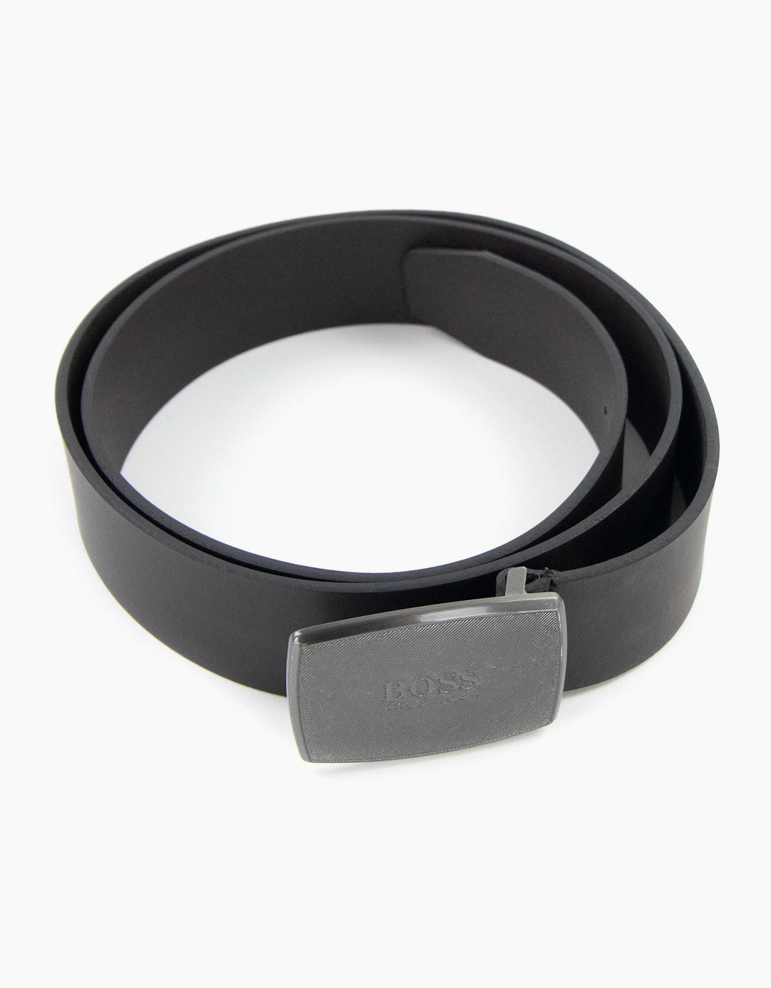 Hugo Boss Jensy Structured Plaque Buckle Belt Dark Brown