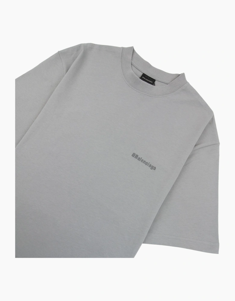 Balenciaga Bb Embroidered Chest Logo T-shirt Grey