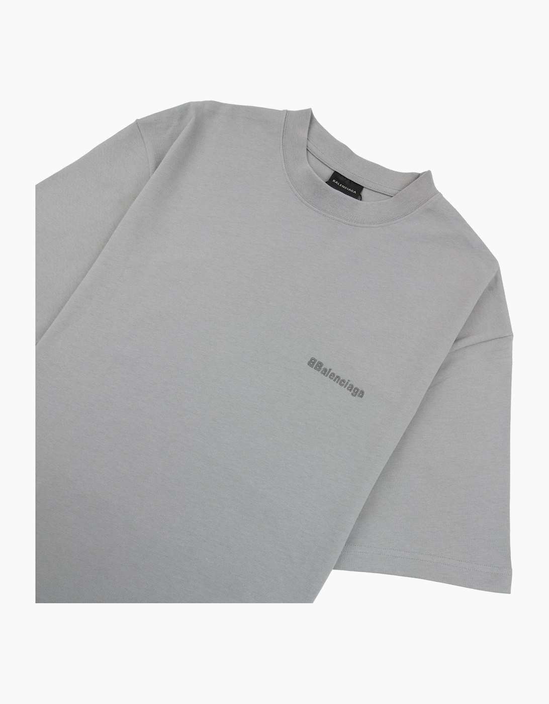 Balenciaga Bb Embroidered Chest Logo T-shirt Grey