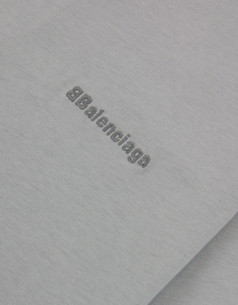 Balenciaga Bb Embroidered Chest Logo T-shirt Grey