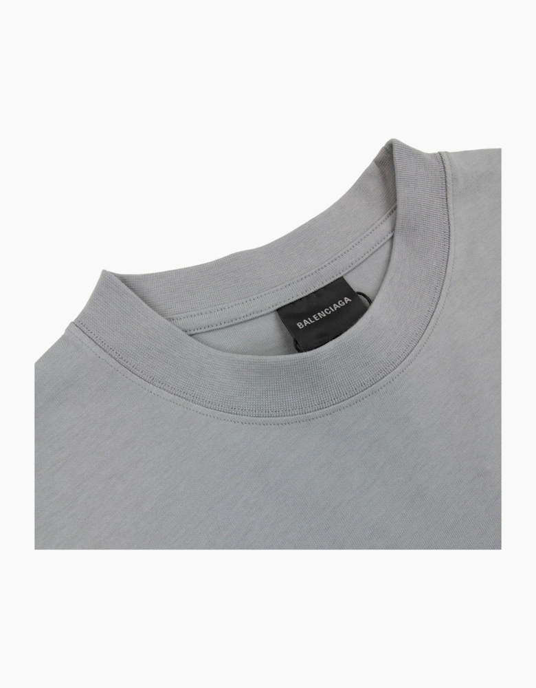 Balenciaga Bb Embroidered Chest Logo T-shirt Grey