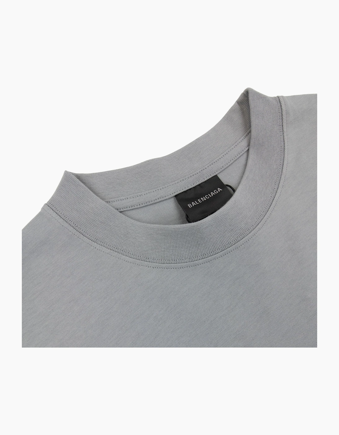 Balenciaga Bb Embroidered Chest Logo T-shirt Grey