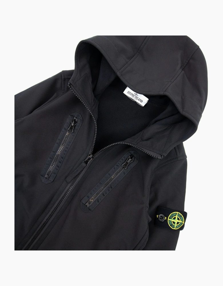Stone Island Junior Q0130 E.dye Technology Soft Shell R Jacket Black V0029