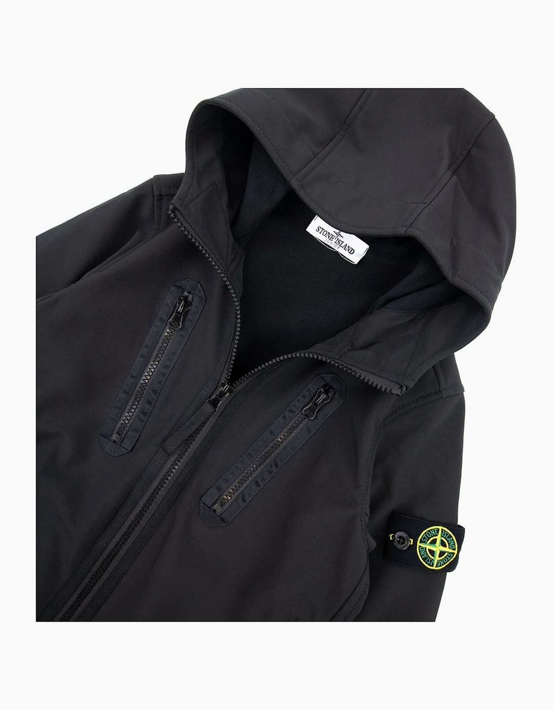 Stone Island Junior Q0130 E.dye Technology Soft Shell R Jacket Black V0029