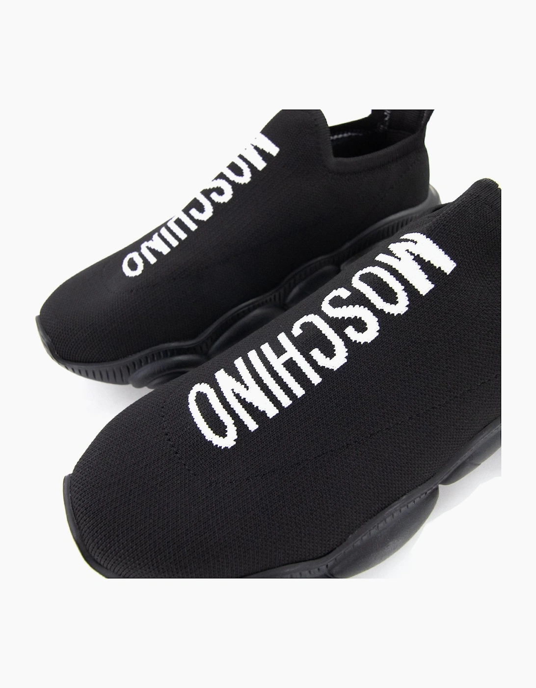 Moschino Couture Logo Socks Trainers Nero/bianco
