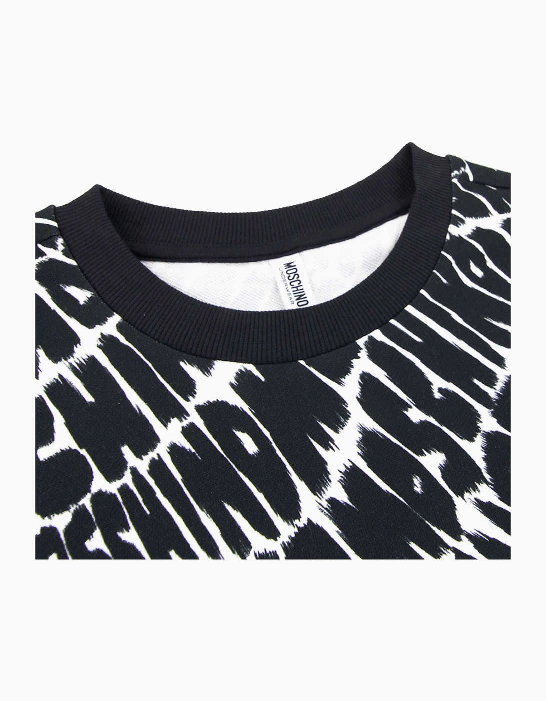 Moschino Underwear All Over Logo Sweatshirt Black