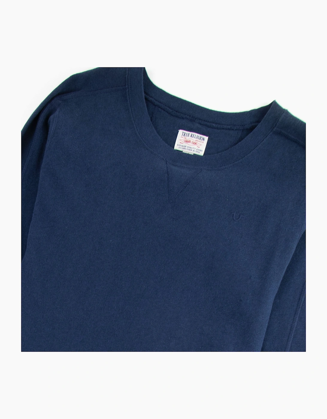 True Religion Terry L/s Small Logo Crew Neck Sweat Midnight Blue