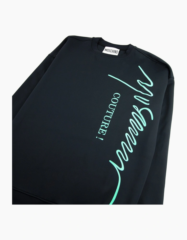 Moschino Couture Signature Logo Sweater Navy