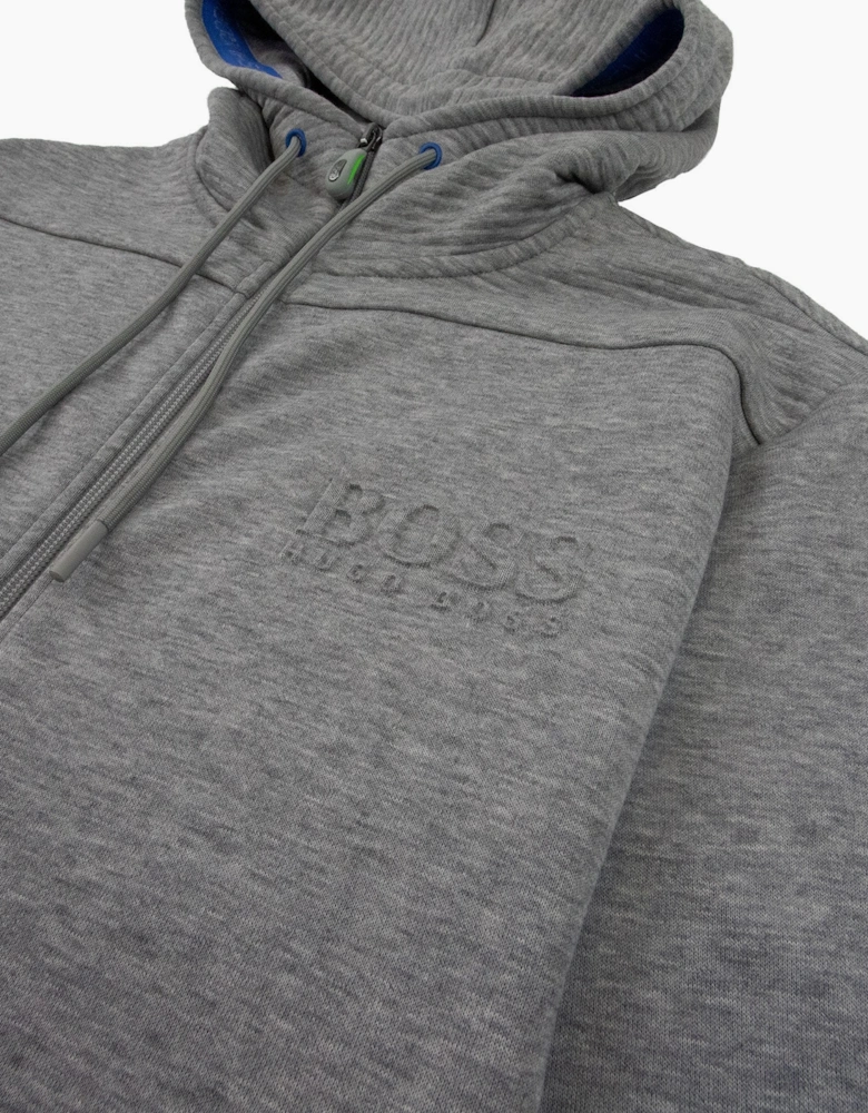 Hugo Boss Saggy Embossed Logo Hoodie Grey