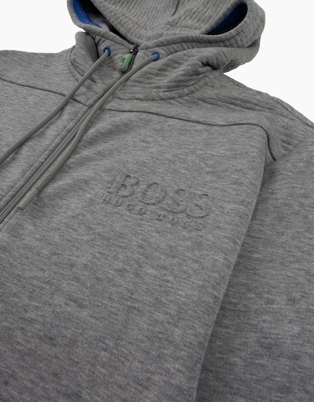 Hugo Boss Saggy Embossed Logo Hoodie Grey
