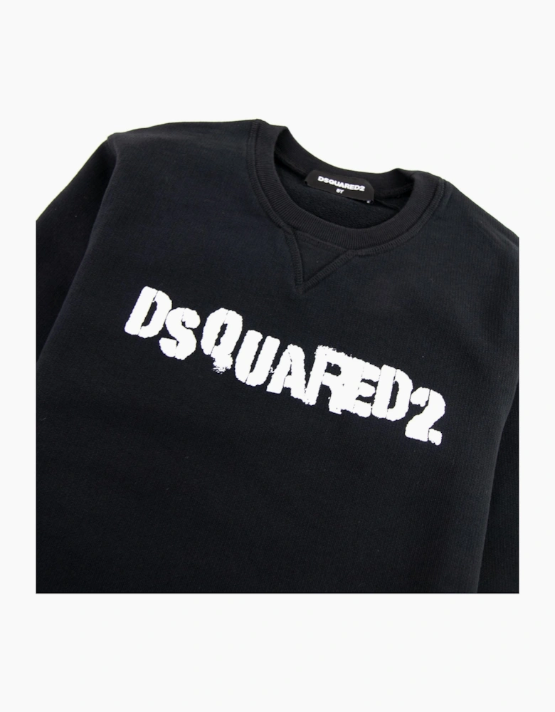 Dsquared2 Kids Stamped Logo Crewneck Sweatshirt Black