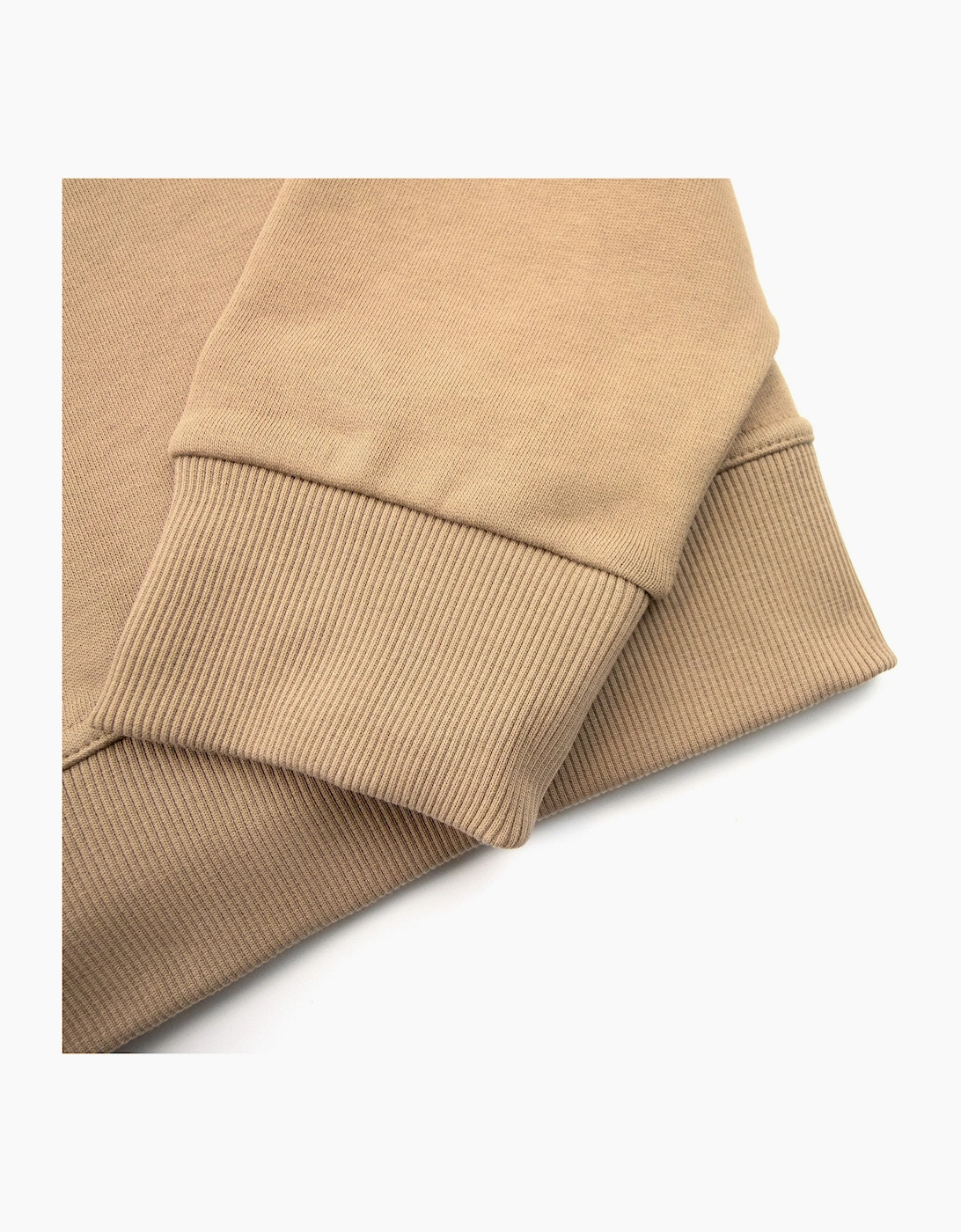 Burberry Logo Print Cotton Hoodied Sweatshirt Camel