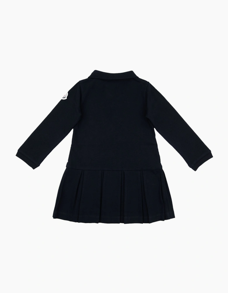 Moncler Junior Cotton Piquet Polo Dress Navy 778